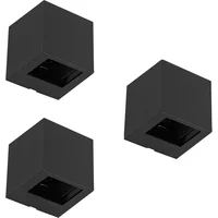 Kit 3 Arandelas Led Abs 2W 3000K Ip65 0 A 90° Block