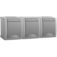 HHG 90591498-DE Schuko Steckdose 3fach waagr