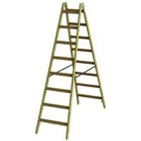PHSPSL28 Holz-Sprossen-Stehleiter 2x8