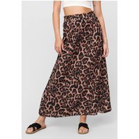 Cloud5ive Maxi Skirt with side slit and leo print