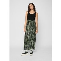 Cloud5ive Damen 2-Tone Kleid mit Bindegürtel und Abstrakt Print