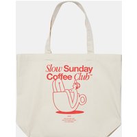 Another Cotton Lab Another Cotton Lab Slow Sunday Coffe Club Tote Bag
