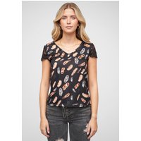 Cloud5ive T-Shirt mit V-Neck und Spitzenansatz