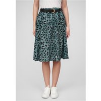 Cloud5ive Damen Crepe Rock mit Leo Print inklusive Gürtel