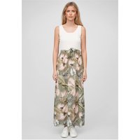 Cloud5ive Damen Tank Top Maxi Kleid 2-Tone mit Bindegürtel Tropical Print