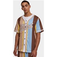 Karl Kani Karl Kani KM231-032-2KK Varsity Striped Baseball Shirt blue/light yellow/brown