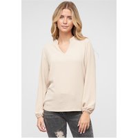 Cloud5ive Musselin Bluse mit V-Neck und Stehkragen