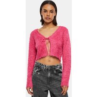 Urban Classics Ladies Tied Cropped Feather Cardigan