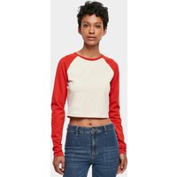Bio-Langarm-Crop-T-Shirt Frau Urban Classics Retro Baseball GT