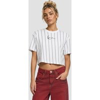 Karl Kani Small Signature Essential Pinstripe Crop T-Shirt