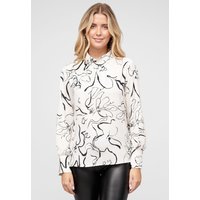 Cloud5ive Langarm Choker Bluse mit Grafik Print