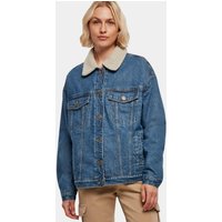 Jeansjacke mit Sherpa-Kragen Oversize Damen Urban Classics