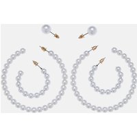 Urban Classics Pearl Hoop Earring 3-Pack