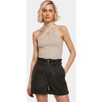 Urban Classics Ladies Rib Knit Crossed Neckholder Top