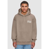 Dropsize Heavy Oversize Mirrored Logo Hoodie