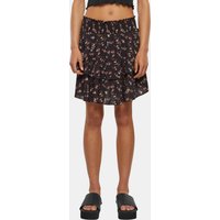 Cloud5ive Damen kurzer Volantrock mit breiten Bund Blumen Print