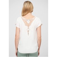 Cloud5ive Damen Musselin Top mit Spitzenbesatz hinten