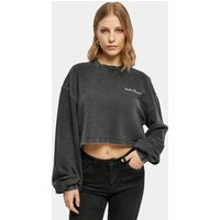 Urban Classics Ladies Cropped Small Embroidery Terry Crewneck Pullover