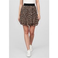 Cloud5ive Damen Stufenrock mit Leo Print und 2-lagigem Stoff