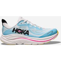 HOKA Clifton 10 GS Kids Bleu Blanc HOKA Clifton 10 Chaussures pour Enfant en Frost/Soaring Blue Taille 36Y | Running Sur Route