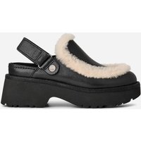 UGG® Esmee Leather Clog for Women in Black, Size 6, Leather/Polyester