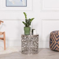 Click to view product details and reviews for Silver Aluminium Fretwork Round Side Table. Click to view product details and reviews for Silver Aluminium Fretwork Round Side Table.