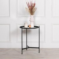 Click to view product details and reviews for Black Metal And Antique Mirror Glass Round Side Table. Click to view product details and reviews for Black Metal And Antique Mirror Glass Round Side Table.