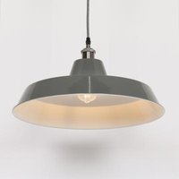 Click to view product details and reviews for Factory Style Grey Painted Metal Pendant Light 46cm. Click to view product details and reviews for Factory Style Grey Painted Metal Pendant Light 46cm.