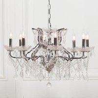 Click to view product details and reviews for French Style Chrome 8 Branch Shallow Cut Glass Chandelier. Click to view product details and reviews for French Style Chrome 8 Branch Shallow Cut Glass Chandelier.