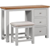 Click to view product details and reviews for Lundy Grey Painted 3 Drawer Single Dressing Table With Stool. Click to view product details and reviews for Lundy Grey Painted 3 Drawer Single Dressing Table With Stool.