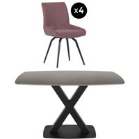 Click to view product details and reviews for Vernal 4 Seater Grey Sintered Stone Dining Set 4 Malcom Pink Fabric Swivel Chair. Click to view product details and reviews for Vernal 4 Seater Grey Sintered Stone Dining Set 4 Malcom Pink Fabric Swivel Chair.