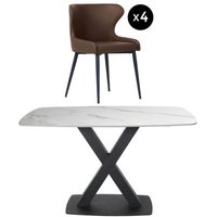 Click to view product details and reviews for Vernal 4 Seater White Sintered Stone Dining Set 4 Langley Brown Faux Leather Chair. Click to view product details and reviews for Vernal 4 Seater White Sintered Stone Dining Set 4 Langley Brown Faux Leather Chair.