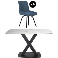 Click to view product details and reviews for Vernal 4 Seater White Sintered Stone Dining Set 4 Malcom Blue Fabric Swivel Chair. Click to view product details and reviews for Vernal 4 Seater White Sintered Stone Dining Set 4 Malcom Blue Fabric Swivel Chair.