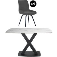 Click to view product details and reviews for Vernal 4 Seater White Sintered Stone Dining Set 4 Malcom Dark Grey Fabric Swivel Chair. Click to view product details and reviews for Vernal 4 Seater White Sintered Stone Dining Set 4 Malcom Dark Grey Fabric Swivel Chair.