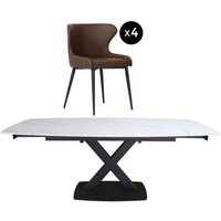 Click to view product details and reviews for Vernal 4 8 Seater White Sintered Stone Extending Dining Set 4 Langley Brown Faux Leather Chair. Click to view product details and reviews for Vernal 4 8 Seater White Sintered Stone Extending Dining Set 4 Langley Brown Faux Leather Chair.