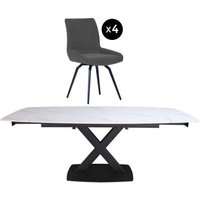 Click to view product details and reviews for Vernal 4 8 Seater White Sintered Stone Extending Dining Set 4 Malcom Dark Grey Fabric Swivel Chair. Click to view product details and reviews for Vernal 4 8 Seater White Sintered Stone Extending Dining Set 4 Malcom Dark Grey Fabric Swivel Chair.