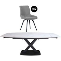 Click to view product details and reviews for Vernal 4 8 Seater White Sintered Stone Extending Dining Set 4 Malcom Grey Fabric Swivel Chair. Click to view product details and reviews for Vernal 4 8 Seater White Sintered Stone Extending Dining Set 4 Malcom Grey Fabric Swivel Chair.