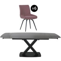 Click to view product details and reviews for Vernal 6 8 Seater Grey Sintered Stone Extending Dining Set 6 Malcom Pink Fabric Swivel Chair. Click to view product details and reviews for Vernal 6 8 Seater Grey Sintered Stone Extending Dining Set 6 Malcom Pink Fabric Swivel Chair.