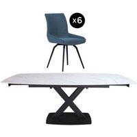 Click to view product details and reviews for Vernal 6 8 Seater White Sintered Stone Extending Dining Set 6 Malcom Blue Fabric Swivel Chair. Click to view product details and reviews for Vernal 6 8 Seater White Sintered Stone Extending Dining Set 6 Malcom Blue Fabric Swivel Chair.