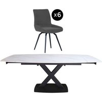 Click to view product details and reviews for Vernal 6 8 Seater White Sintered Stone Extending Dining Set 6 Malcom Dark Grey Fabric Swivel Chair. Click to view product details and reviews for Vernal 6 8 Seater White Sintered Stone Extending Dining Set 6 Malcom Dark Grey Fabric Swivel Chair.