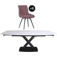 Click to view product details and reviews for Vernal 6 8 Seater White Sintered Stone Extending Dining Set 6 Malcom Pink Fabric Swivel Chair. Click to view product details and reviews for Vernal 6 8 Seater White Sintered Stone Extending Dining Set 6 Malcom Pink Fabric Swivel Chair.