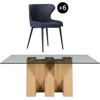 Click to view product details and reviews for Newton 6 Seater Smoked Glass And Natural Dining Set 6 Langley Grey Faux Leather Chair. Click to view product details and reviews for Newton 6 Seater Smoked Glass And Natural Dining Set 6 Langley Grey Faux Leather Chair.