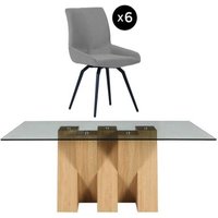 Click to view product details and reviews for Newton 6 Seater Smoked Glass And Natural Dining Set 6 Malcom Grey Fabric Swivel Chair. Click to view product details and reviews for Newton 6 Seater Smoked Glass And Natural Dining Set 6 Malcom Grey Fabric Swivel Chair.