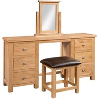 Click to view product details and reviews for Appleby Oak 6 Drawer Double Dressing Table With Stool. Click to view product details and reviews for Appleby Oak 6 Drawer Double Dressing Table With Stool.
