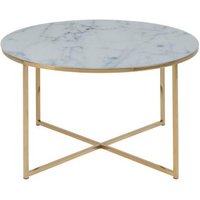 Click to view product details and reviews for Alisma White Marble Effect Round Coffee Table With Gold Legs. Click to view product details and reviews for Alisma White Marble Effect Round Coffee Table With Gold Legs.