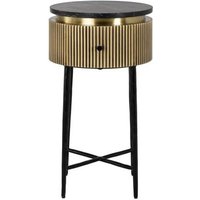 Click to view product details and reviews for Ironville Brass Ribbed 1 Drawer Round Side Table. Click to view product details and reviews for Ironville Brass Ribbed 1 Drawer Round Side Table.