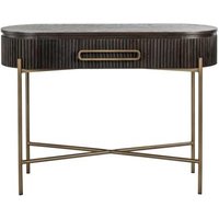 Click to view product details and reviews for Luxor Brushed Brass Ribbed 1 Drawer Curved Console Table. Click to view product details and reviews for Luxor Brushed Brass Ribbed 1 Drawer Curved Console Table.