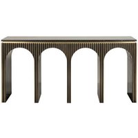 Click to view product details and reviews for Les Arcs Brushed Gold Ribbed Console Table. Click to view product details and reviews for Les Arcs Brushed Gold Ribbed Console Table.