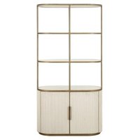 Click to view product details and reviews for Tivoli White Ribbed Storage Shelving Unit With Gold Trim. Click to view product details and reviews for Tivoli White Ribbed Storage Shelving Unit With Gold Trim.