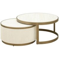 Click to view product details and reviews for Tivoli White Ribbed Set Of 2 Tier Coffee Tables With Gold Trim. Click to view product details and reviews for Tivoli White Ribbed Set Of 2 Tier Coffee Tables With Gold Trim.